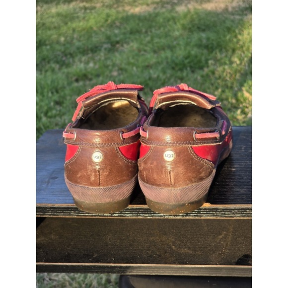 UGG ASHDALE RED LEATHER SHEEPSKIN DUCK SHOE 1001768 SIZE US 9.5 $129 - Picture 7 of 10